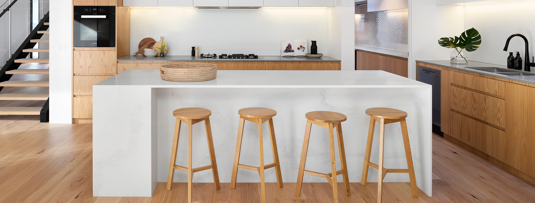 Natural white oak hardwood flooring installation Kansas City